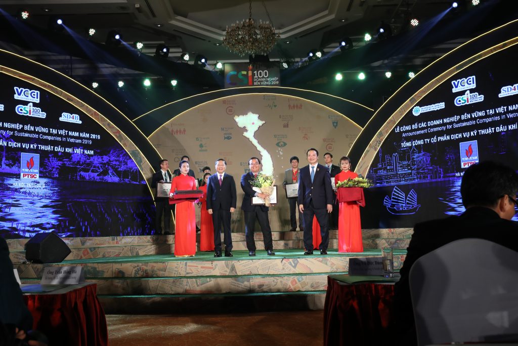 PTSC được tôn vinh trong top 100 Doanh nghiệp phát triển bền vững tại Việt Nam năm 2019