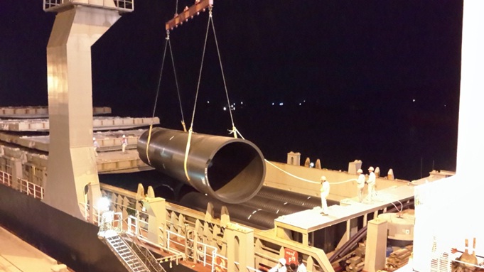 PTSC Thanh Hóa vận chuyển ống HDPE cho gói E Dự án Nhà máy lọc hóa dầu Nghi Sơn
