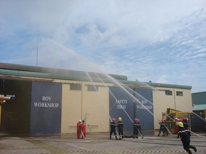PTSC tổ chức diễn tập phương án chữa cháy tại xưởng ROV – Công ty PTSC G&S